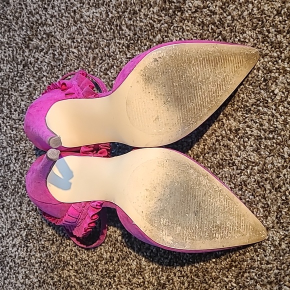 Hot Pink Ruffle High Heels - Picture 4 of 4